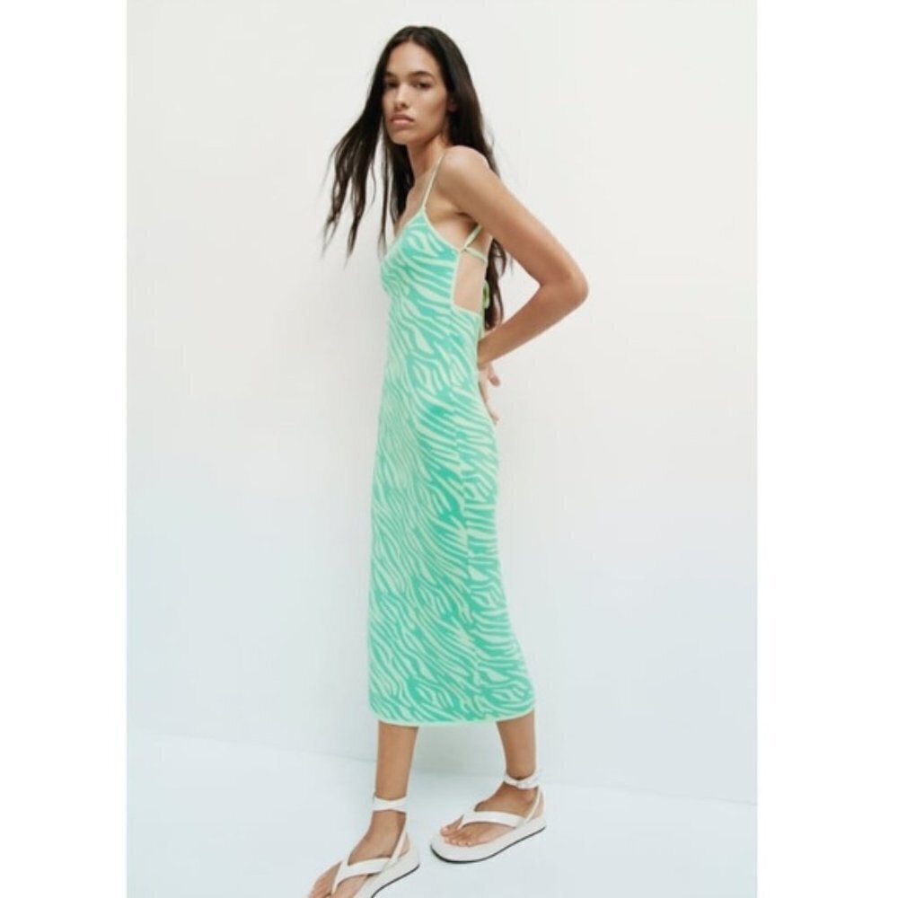 ZARA green zebra dress.